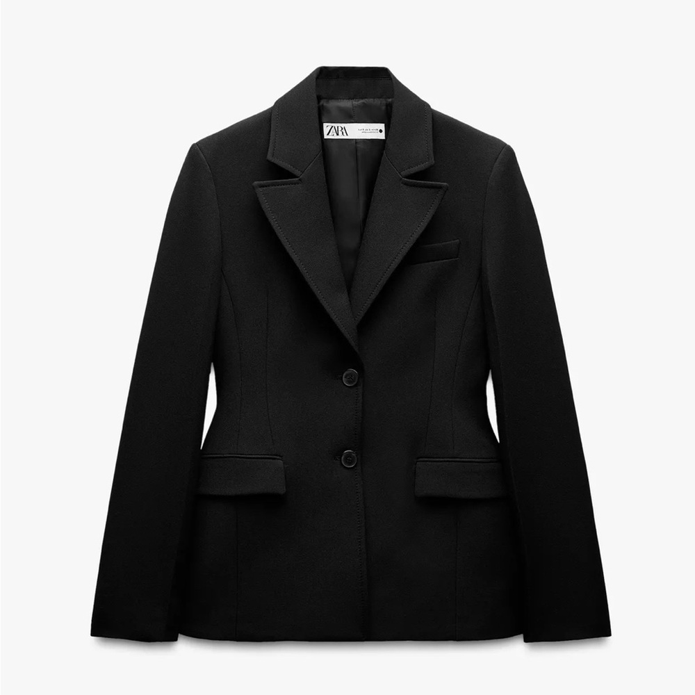 Zara Hourglass Tailored Blazer Black XL NWT Viral